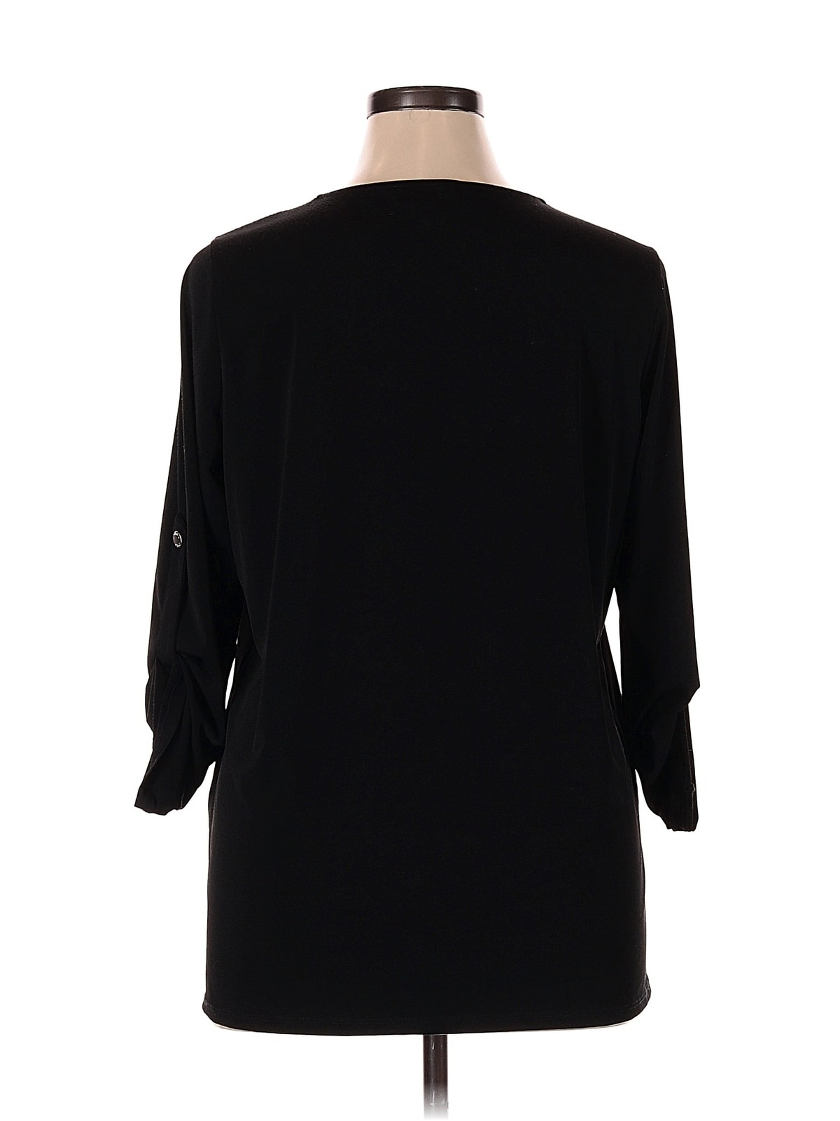 MICHAEL Michael Kors Women Black 3/4 Sleeve Blouse 1X Plus thumbnail 2