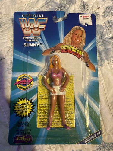 Vintage 1996 WWE WWF Justoys SUNNY Bendable Bend-E...
