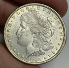 AU+ 1896-P Morgan Silver Dollar, ALL ORIGINAL U.S. $1 Coin