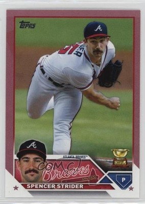 2023 Topps Series 2 Mother's Day Hot Pink 38/50 Spencer Strider #602 0q21