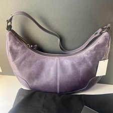 NWT FRYE Melissa Crescent HOBO BAG Slouchy Shoulder Bag Leather Eggplant 368