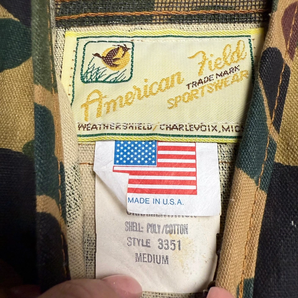 American Field Camo Duck Hunting Vest Mens Medium Pockets Outdoors USA Made - Image 2 of 4