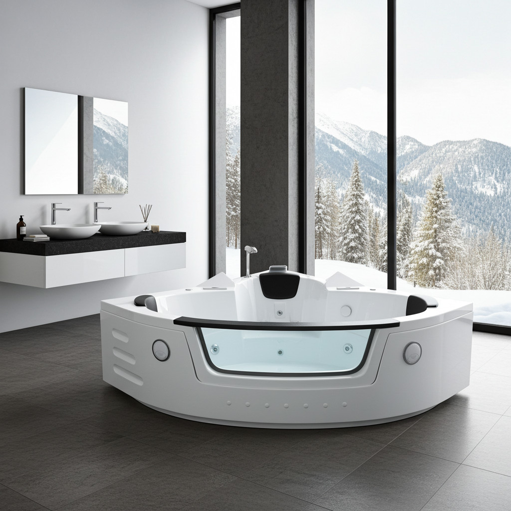 Villa Carlotta bañera de hidromasaje 2 personas ozono, calefacción bañera de esquina piscina spa baño bañera