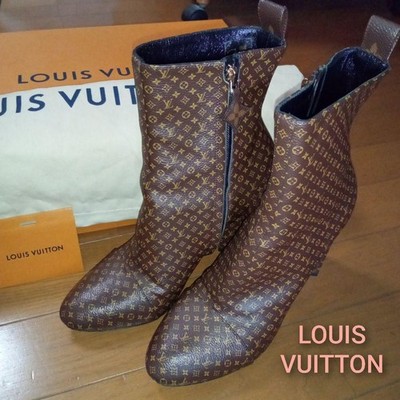 Limited time price LOUIS VUITTON Monogram All Over Pattern Boots Rare Made in It
