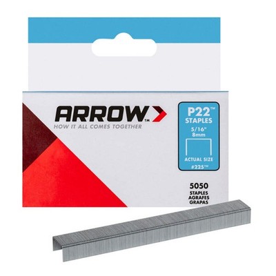 ARROW FASTENER - Arrow P22 7/16 in. W X 5/16 in. L 24 Ga. Medium Crown Staples 5