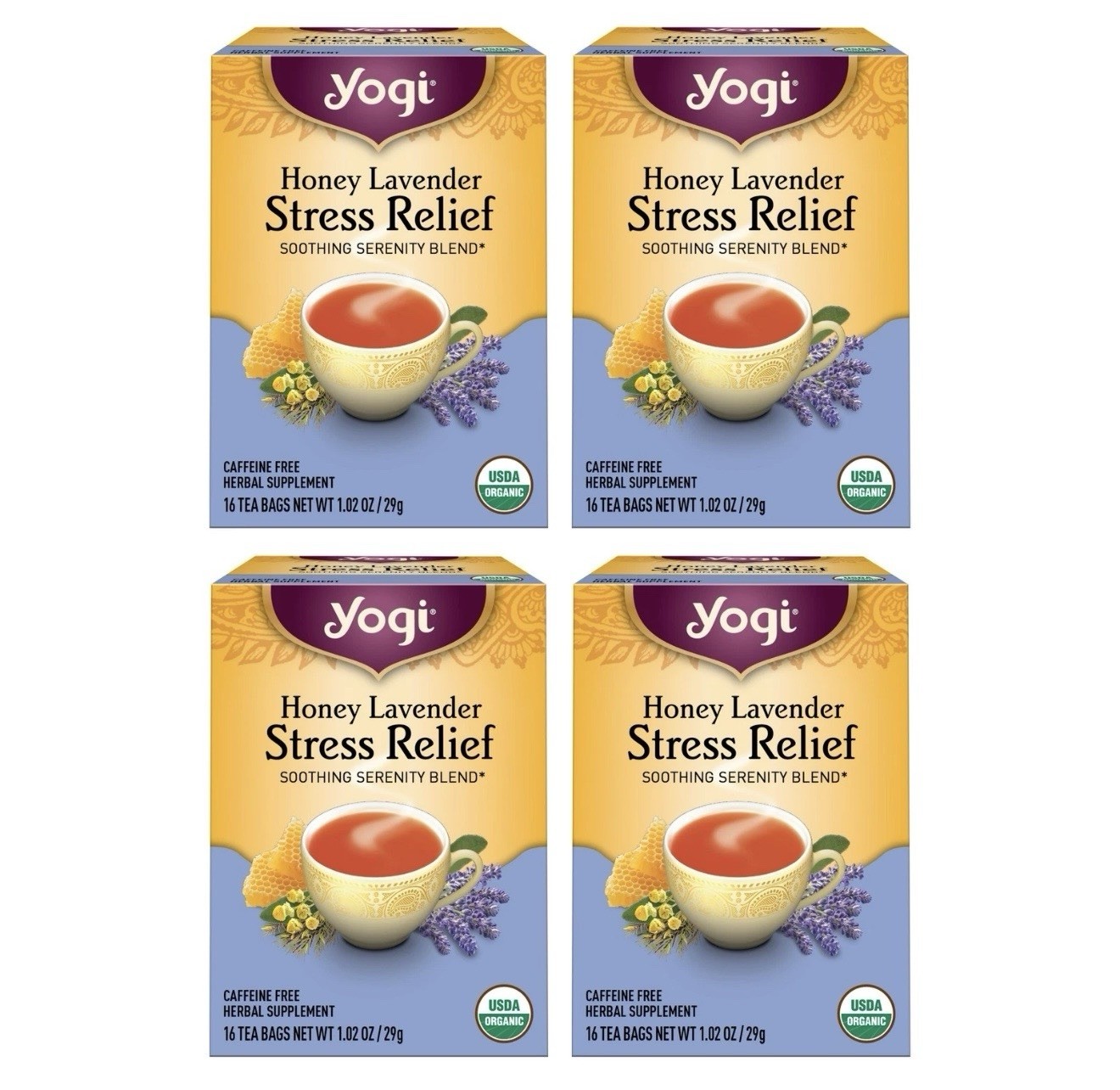 Blueberry Sage Stress Relief - 16 Tea Bags Per Pack (4 Packs