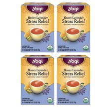Yogi Tea Blueberry Sage Stress Relief - 16 Tea Bags per Pack 4 Packs - Rela...