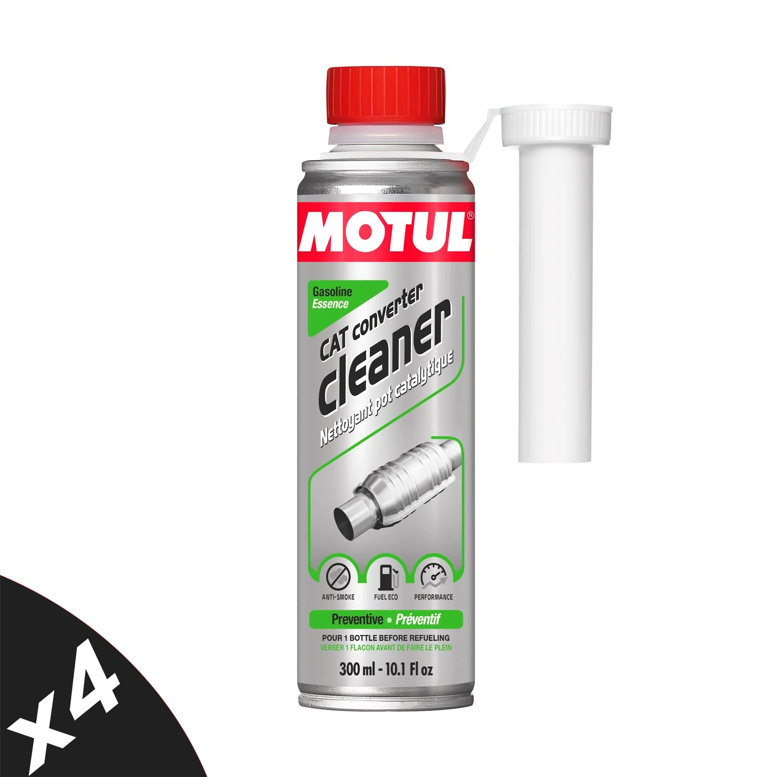 Motul Catalytic Cat Converter Cleaner Gasoline System Additive Treatment 4x300ml