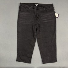 Ava  Viv Jeans Women  s 28W Black Wide Leg Straight Stretch Denim Cotton NWT