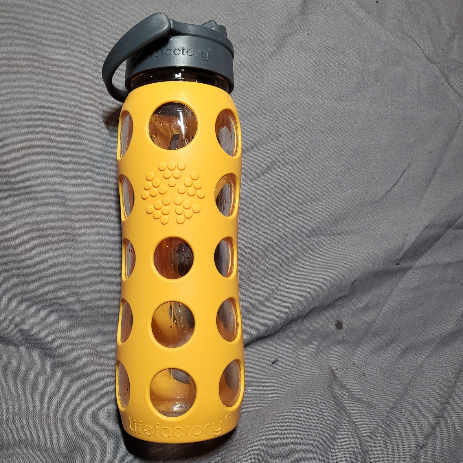 Lifefactory 22oz Glass Water Bottle with Silicon Sleeve and 