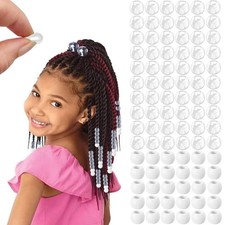 90 Pcs Silicone Hair Beads for Braids - Colorful Soft Pony Beads for Women Gir