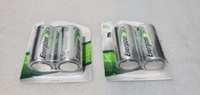 4 Brand New Energizer D 2500mAh Rechargeable NiMH batteries NH50BP
