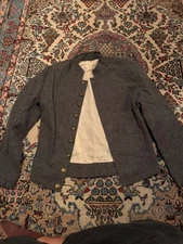 Vintage Civil War Confederate Grey Wool Jacket Size Small CSA Buttons