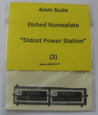 Spur 4 mm Spur HO/OO geätzte Typenschilder ''Kraftwerk Didcot''