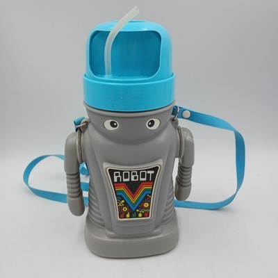 Vintage Sci Fi Robot Lunch Drink Canister Bottle Outer Space Theme