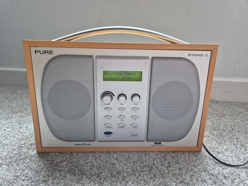 Pure Evoke -2 DAB FM Radio Digital Radio Silver Oak Wood Effect - Working GC - Picture 2 of 9