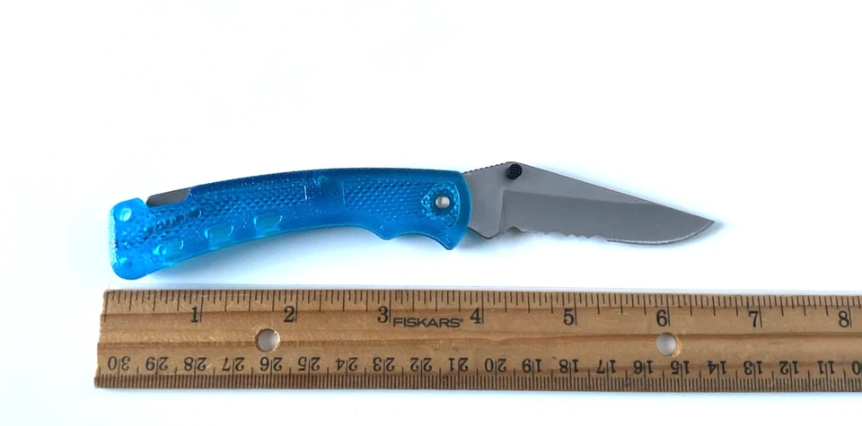 Buck 444 BuckLite II Folding Knife Aqua USA 2000 Vintage - Image 4 of 4