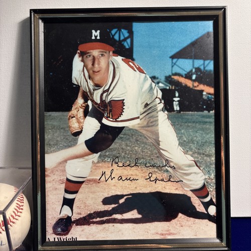 Warren Spahn Autographed Baseball And Photo Official National League Ball - Picture 3 of 5