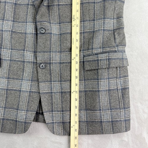 Brooks Brothers Vitale Barberis Regent Sport Coat Blazer Men 46L Gray Plaid Wool - Picture 11 of 15