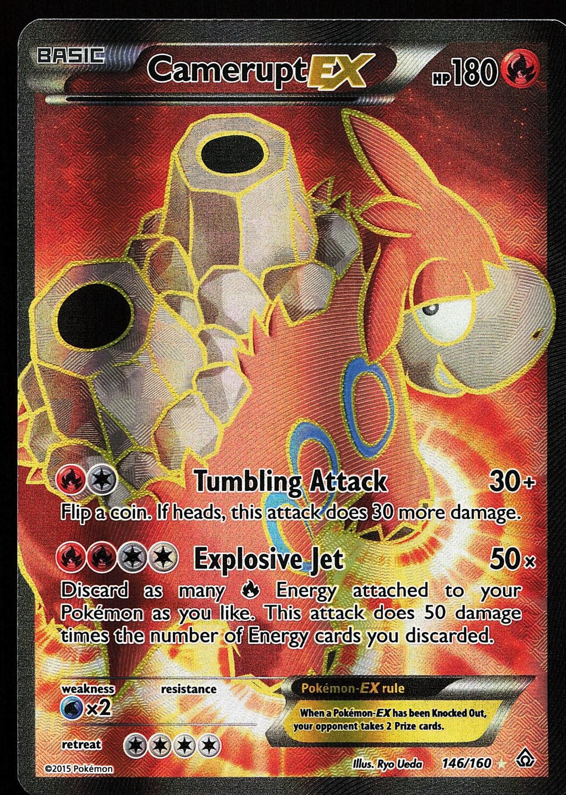 Camerupt EX 146/160 Holo Full Art Primal Clash Pokemon Card