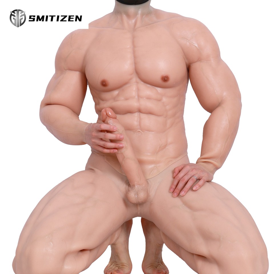 Pantalones musculares masculinos de silicona Smitizen con pene pierna fuerte traje corporal BDSM gay