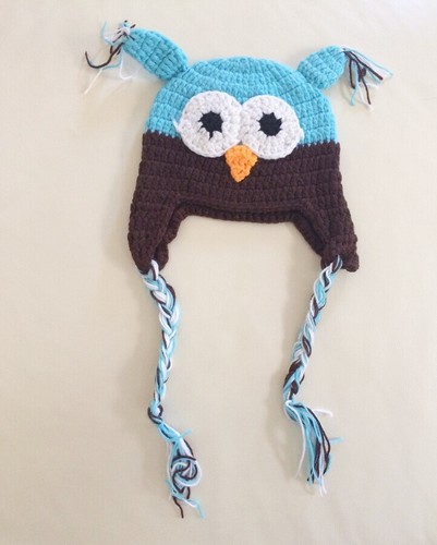 NUEVO Gorro de Crochet Tejido a Mano Búho Sombrero Bebé Niña *Talla Única se adapta a 1-4 Años* - Imagen 11 de 12