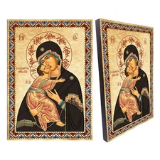Mother of God Vladimir Russian orthodox wood icon, Our lady of vladimir