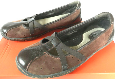 Born Concept BOC BC4424 Brown Mary  Jane Ballet Flat Stretch Shoes Women's 9.5