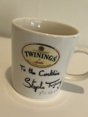 Twinings tea mug. Autographed By Stephen Twining At Disney s Epcot. Unused.