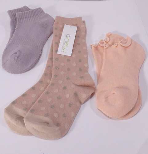 LEMON Women's Polka Dot Peach Lavender Ruffle Stock Set of 3 NWT - Picture 1 of 3