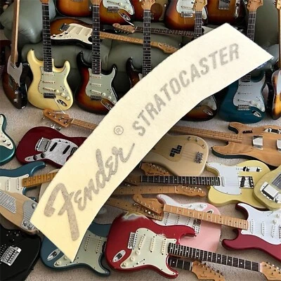 VINTAGE Style FENDER STRATOCASTER GUITAR HEADSTOCK DECAL STICKER / Peel & Stick