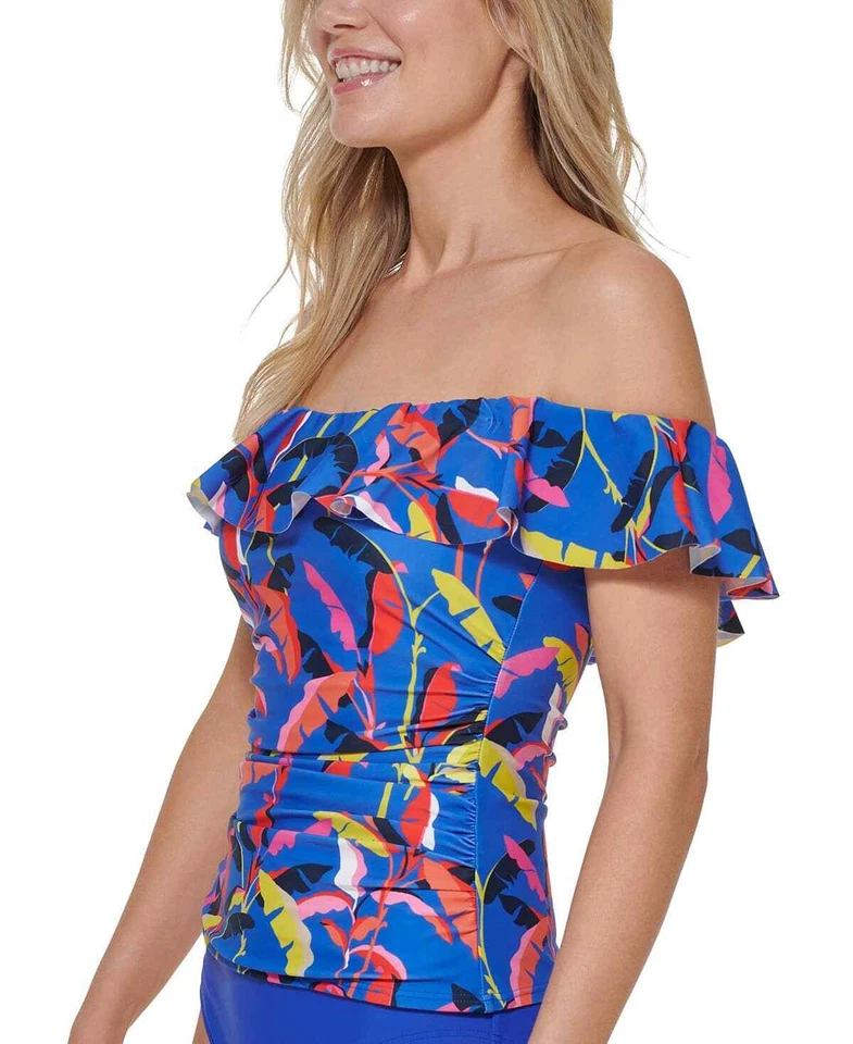 Camiseta Tankini Tommy Hilfiger con Volantes - S - Azul Foto 2 de 3