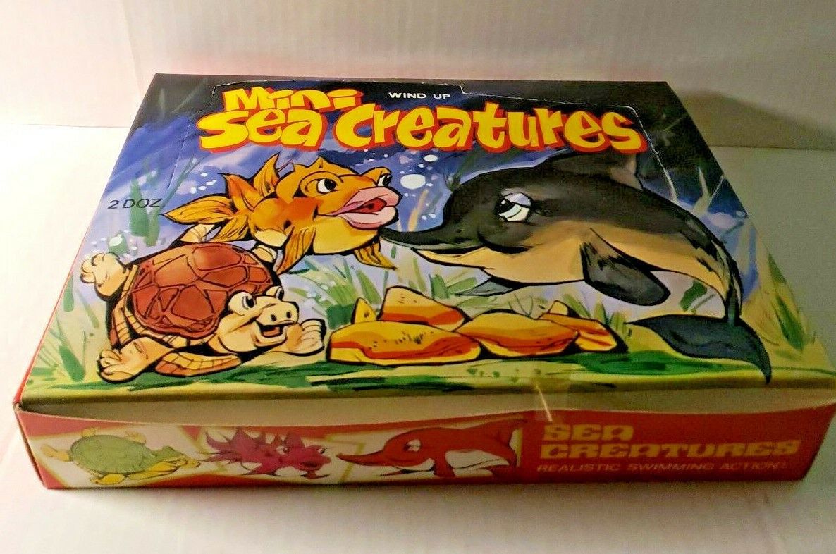 Vintage Wind Up Mini Sea Creatures Fish & Turtles New Old Stock in