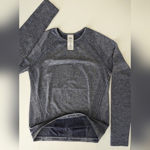 Athleta Girls Power Up Long Sleeve Active Top Youth 14 XL Fitness Women XS Navy - Picture 16 of 16