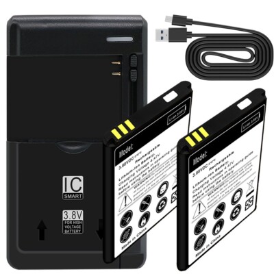 High-Performance 2x 2150mAh Durable Spare Battery Charger Cable for CAT S22 Flip