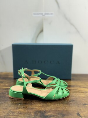 A. Bocca Women's Sandal Leather Green Luxury Woman Sandal a. Bocca 37