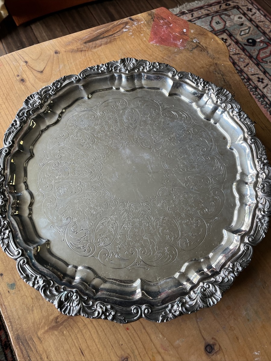 VINTAGE EPCA OLD ENGLISH SILVERPLATE BY POOLE 5931 SERVING TRAY