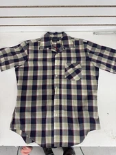 Vintage The Western Shop Shirt Mens L Blue Plaid Shirt JC Penny BL