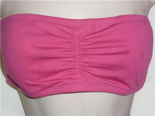 Nuevo con etiquetas Sujetador Bandeau de Algodón Sin Alambres Moda Formas Rosa Caliente Talla Mediana Foto 2 de 2