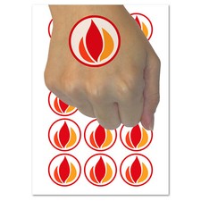 Fire Symbol Temporary Tattoo Water Resistant Fake Body Art Set