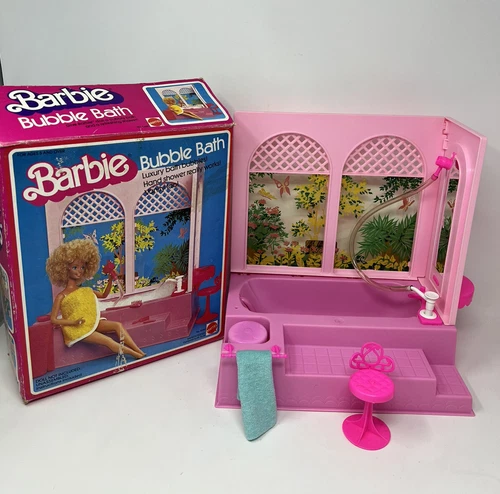 Vintage 1981 Barbie Bubble Bath Set In Original Box Works! USA MADE NO TARIFFS