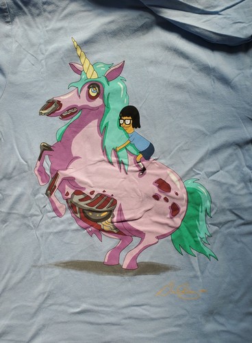 LOOT CRATE WEAR for her LOVESICK Bob's Burgers Tina Unicorn Hoodie Top  Shirt S