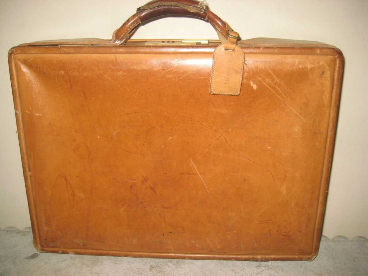 Vintage Hartmann Luggage Brown Leather 3-piece Belted With Keys