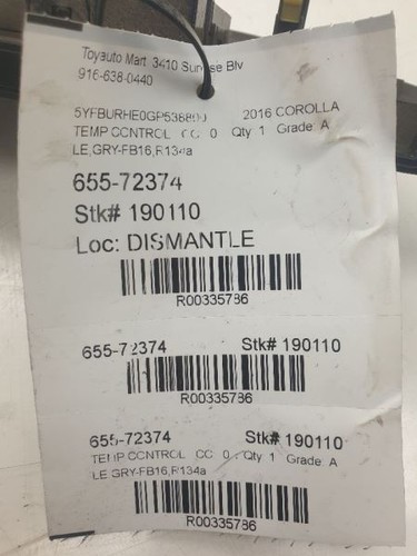 Temperature Control Automatic Temperature Control Fits 14-16 COROLLA - Picture 10 of 12