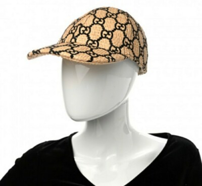 Authentic Gucci Raffia Wicker Hat Baseball Cap SZ S NWT | eBay