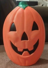 Sun Hill 21" Lighted Blow Mold Pumpkin Halloween Jack-O-Lantern Orange VTG 
