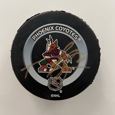 Daymond Langkow Signed Phoenix Coyotes Official Game Puck with COA