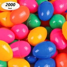Case of 2000 Fillable Easter Eggs, 2.5" Empty Easter Eggs, assorted colors