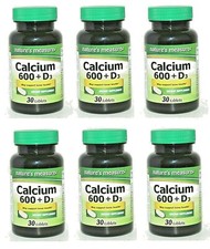 LOT 6 X Calcium 600  Vitamin D3 Bone Breast Health 30 Tablets SEALED