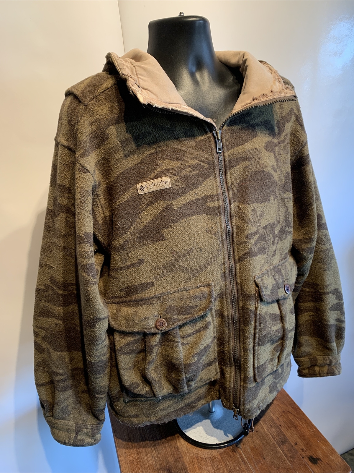 Vintage Columbia Sportswear GALLATIN Wool Jacket Camo Hunting Shirt
